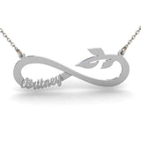 Custom BFF Name Necklace Infinity Leaf Pendant Choker