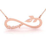 Custom BFF Name Necklace Infinity Leaf Pendant Choker
