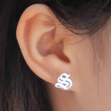 Personalized Initial Letter Stud Earring Stainless Steel