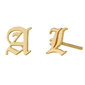 Personalized Initial Letter Stud Earring Stainless Steel