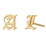 Personalized Initial Letter Stud Earring Stainless Steel
