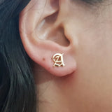 Personalized Initial Letter Stud Earring Stainless Steel
