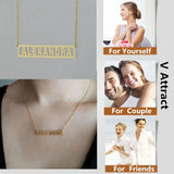 Roman Numeral Bar Pendant Necklaces Personalized Name Greek Letter Necklace