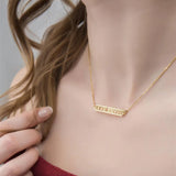 Roman Numeral Bar Pendant Necklaces Personalized Name Greek Letter Necklace