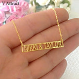 Roman Numeral Bar Pendant Necklaces Personalized Name Greek Letter Necklace