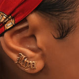 Custom Name Stud Earrings Stainless Steel Jewelry Rose Oorbellen
