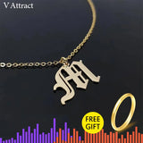 Vintage Name Necklace Personalized Inital Charm Choker