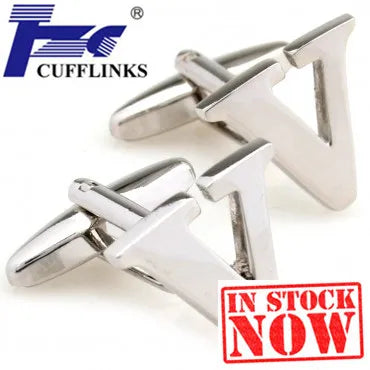 V Letter Alphabet Cufflink Cuff Link 2 Pairs Promo