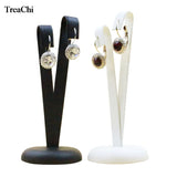 V Shape Earring Display Stand PU Leather Jewelry Organizer Showcase