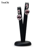 V Shape Earring Display Stand PU Leather Jewelry Organizer Showcase