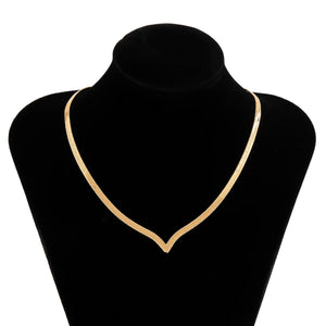 V Shape Snake Chains Necklaces for Women Jewelry Collar Girls