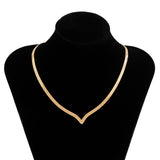 V Shape Snake Chains Necklaces for Women Jewelry Collar Girls