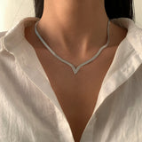 V Shape Snake Chains Necklaces for Women Jewelry Collar Girls