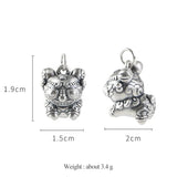 3D Puppy Tiger Pendant 990 Pure Silver Pendants For Couple Engagement