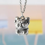 3D Puppy Tiger Pendant 990 Pure Silver Pendants For Couple Engagement