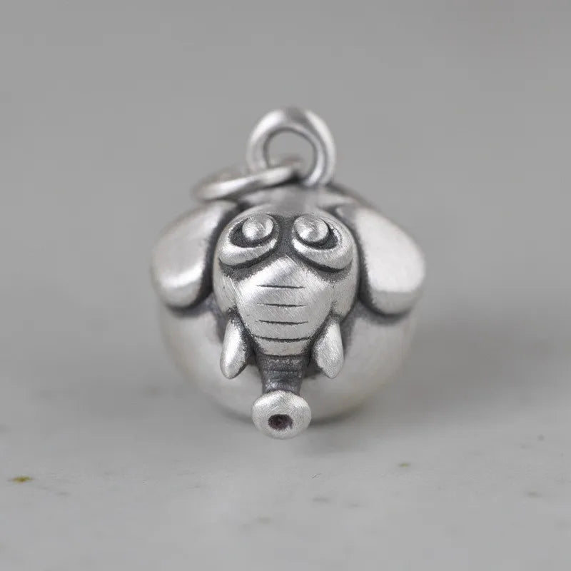 925 Silver Elephant Pendant S925 Solid Thai Silver Pendants for Women Men