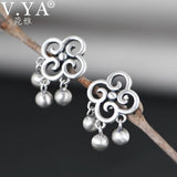 925 Silver Vintage Ruyi Earrings Women Tassel Earrings