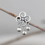925 Silver Vintage Ruyi Earrings Women Tassel Earrings