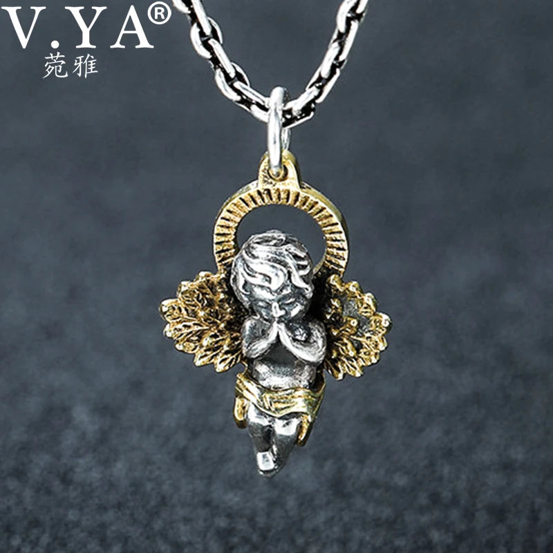 925 Silver Angel Pendant Vintage Thai Silver Jewelry