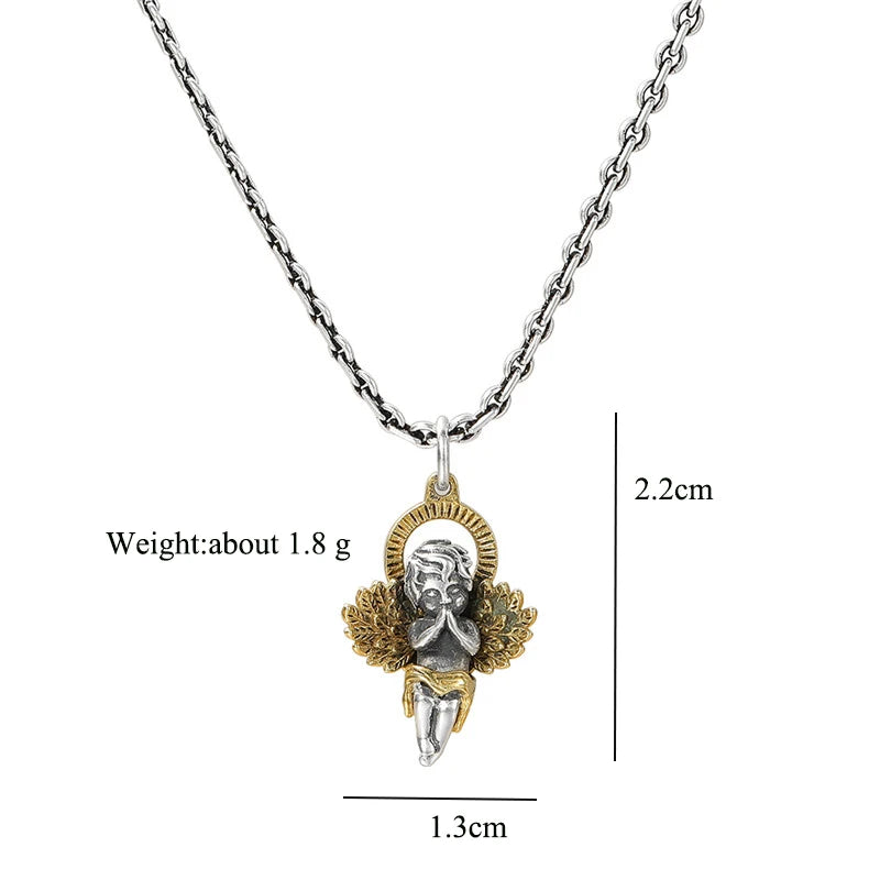 925 Silver Angel Pendant Vintage Thai Silver Jewelry