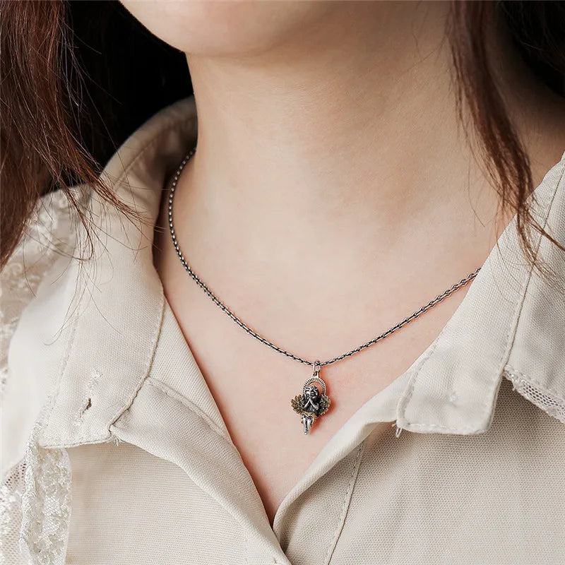 925 Silver Angel Pendant Vintage Thai Silver Jewelry