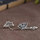 925 Silver Auspicious Cloud Tassel Drop Earrings Wedding Women Earrings