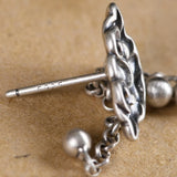 925 Silver Auspicious Cloud Tassel Drop Earrings Wedding Women Earrings