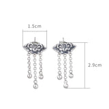 925 Silver Auspicious Cloud Tassel Drop Earrings Wedding Women Earrings
