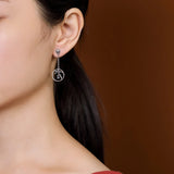 925 Silver Bamboo Leaf Tassel Earrings Artistic Temperament