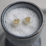 925 Silver Hetian Jade Stud Earrings Retro Ethnic Red Jewelry