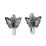 925 Silver Butterfly Stud Earrings Retro Women's Jewelry Gift