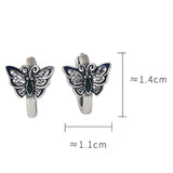 925 Silver Butterfly Stud Earrings Retro Women's Jewelry Gift