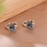 925 Silver Butterfly Stud Earrings Retro Women's Jewelry Gift