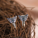 925 Silver Butterfly Stud Earrings Retro Women's Jewelry Gift