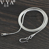 925 Sterling Silver Horsewhip Chain Necklace Punk Jewelry