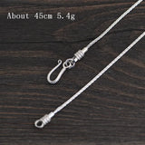 925 Sterling Silver Horsewhip Chain Necklace Punk Jewelry