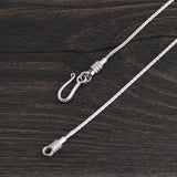925 Sterling Silver Horsewhip Chain Necklace Punk Jewelry