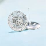 925 Silver Frosted Polka Dot Earrings Double Stud Vintage Style Jewelry