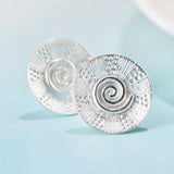 925 Silver Frosted Polka Dot Earrings Double Stud Vintage Style Jewelry