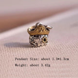 925 Silver Halloween Necklace Vintage Cat Pendant Couple Jewelry