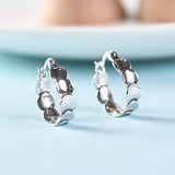 925 Silver Hoop Earrings Fish Scale Shaped Ear Ring Party Jewelry