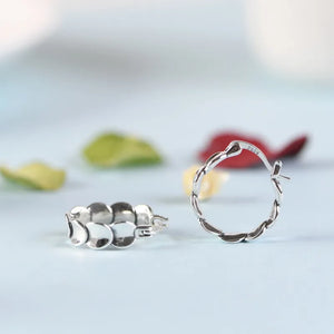 925 Silver Hoop Earrings Fish Scale Shaped Ear Ring Party Jewelry