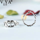 925 Silver Hoop Earrings Fish Scale Shaped Ear Ring Party Jewelry