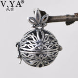 925 Silver Hollow Gawu Box Pendant Women's Thai Anemone Sachet Jewelry
