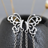 925 Silver Butterfly Tassel Earrings For Girls Women Long Earrings