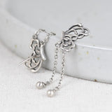 925 Silver Butterfly Tassel Earrings For Girls Women Long Earrings