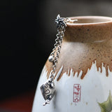 925 Silver Art Fish Earrings Vintage Women's Flower Tassel Party Jewelry