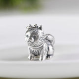 Vintage 990 Silver Puppy Dog Pendant Hollow 3D Charm Jewelry
