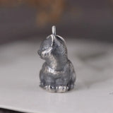 Vintage Cat Necklace 990 Pure Silver Flower Cat Pendant Fine Jewelry