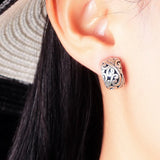Vintage Thai Silver Hollow Clip Earrings